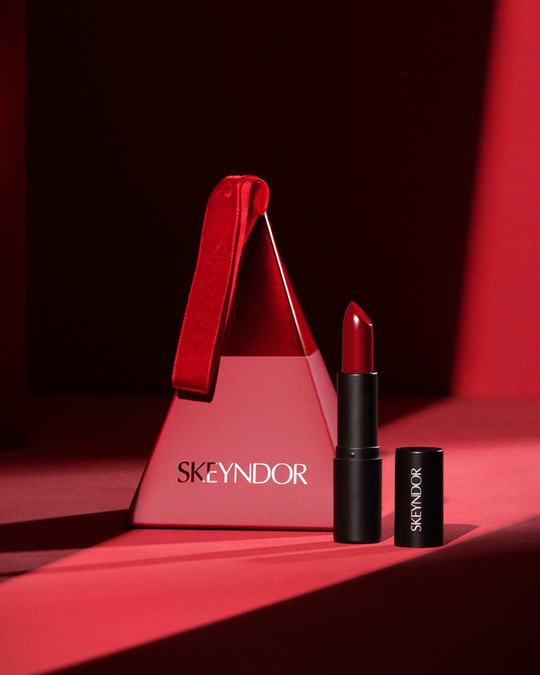 Red Velvet Lipstick by Skeyndor with signature red gift bag
